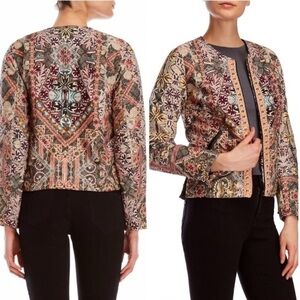 Catherine Maladrino Bohemian Tapestry Open Jacket Size S